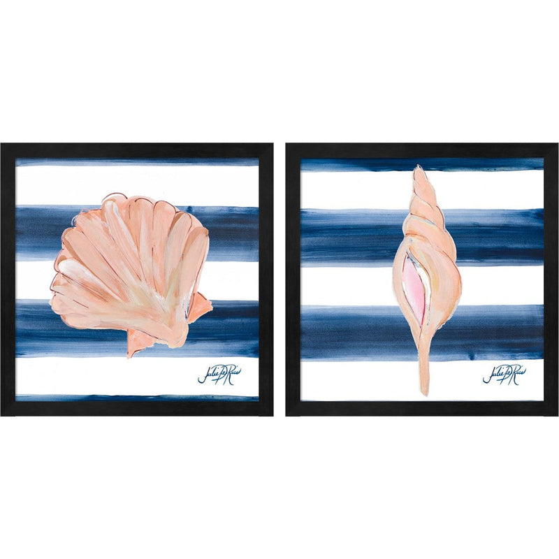Nautical Shell A by Julie DeRice, 2 Piece Black Framed Art Set