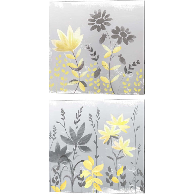 Soft Nature Yellow & Grey by Northern Lights, 2 Piece Canvas Art Set