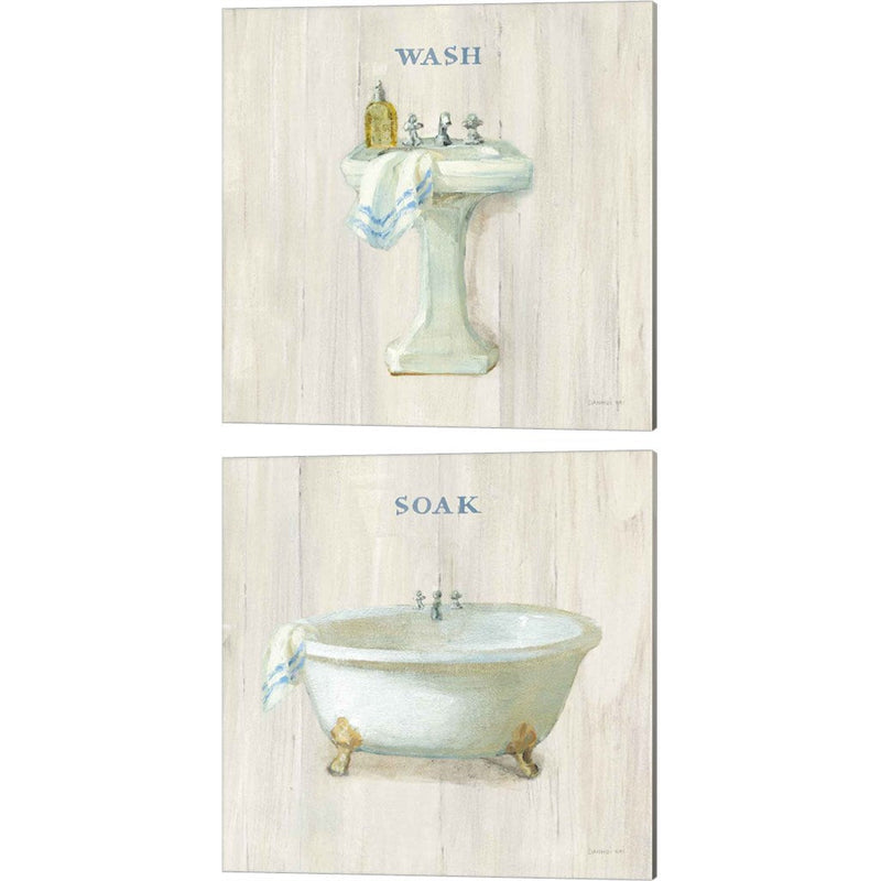 Farmhouse Sink & Bathtub by Danhui NAI, 2 Piece Canvas Art Set