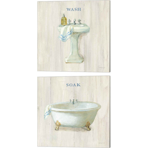 Farmhouse Sink & Bathtub by Danhui NAI, 2 Piece Canvas Art Set