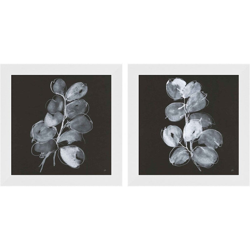 White Eucalyptus by Chris Paschke, 2 Piece White Framed Art Set
