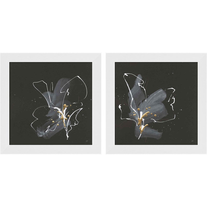 Modern Flower A by Chris Paschke, 2 Piece White Framed Art Set
