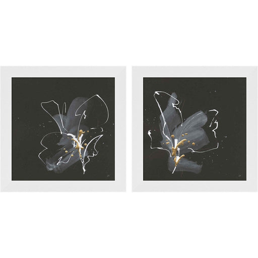 Modern Flower A by Chris Paschke, 2 Piece White Framed Art Set