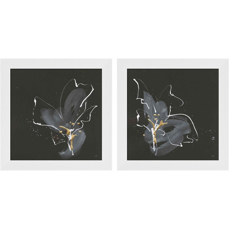 Modern Flower B by Chris Paschke, 2 Piece White Framed Art Set