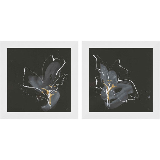 Modern Flower B by Chris Paschke, 2 Piece White Framed Art Set