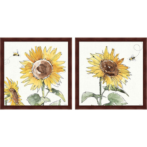 Farmhouse Flea Market A by Anne Tavoletti, 2 Piece Brown Framed Art Set