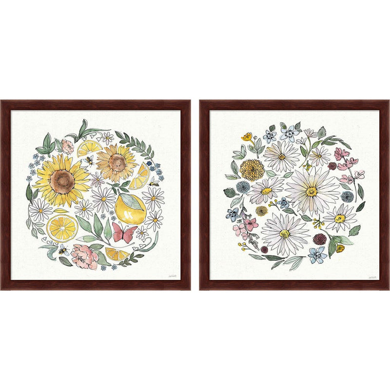 Farmhouse Flea Market B by Anne Tavoletti, 2 Piece Brown Framed Art Set