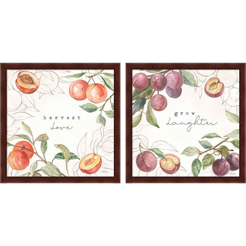 In the Orchard B by Silvia Vassileva, 2 Piece Brown Framed Art Set