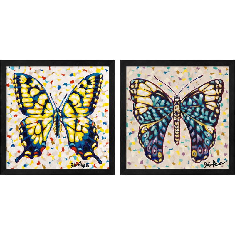 Pop Butterfly by Jodi Augustine, 2 Piece Black Framed Art Set