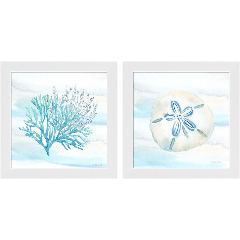 Great Blue Sea D by Cynthia Coulter, 2 Piece White Framed Art Set