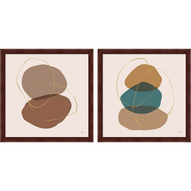 Down to Earth earthy A by Pela, 2 Piece Brown Framed Art Set