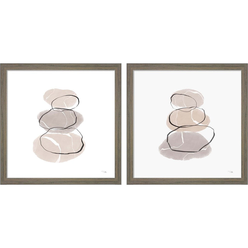 Organic Feel by Pela, 2 Piece Rustic Grey Framed Art Set