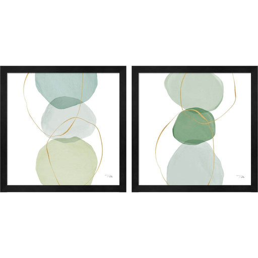 Pastel Circles by Pela, 2 Piece Black Framed Art Set