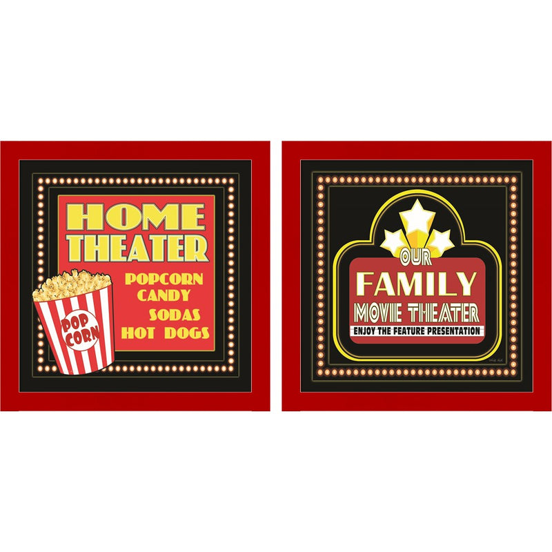 Movie Theater by Cindy Jacobs, 2 Piece Red Framed Art Set