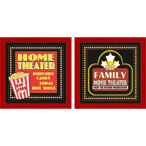 Movie Theater by Cindy Jacobs, 2 Piece Red Framed Art Set