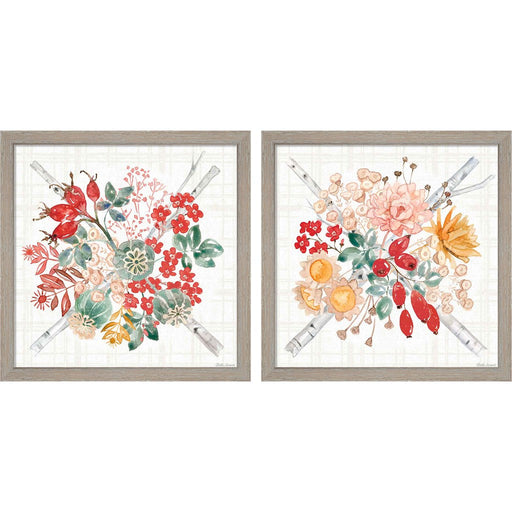 Festive Season A by Beth Grove, 2 Piece Rustic White Framed Art Set