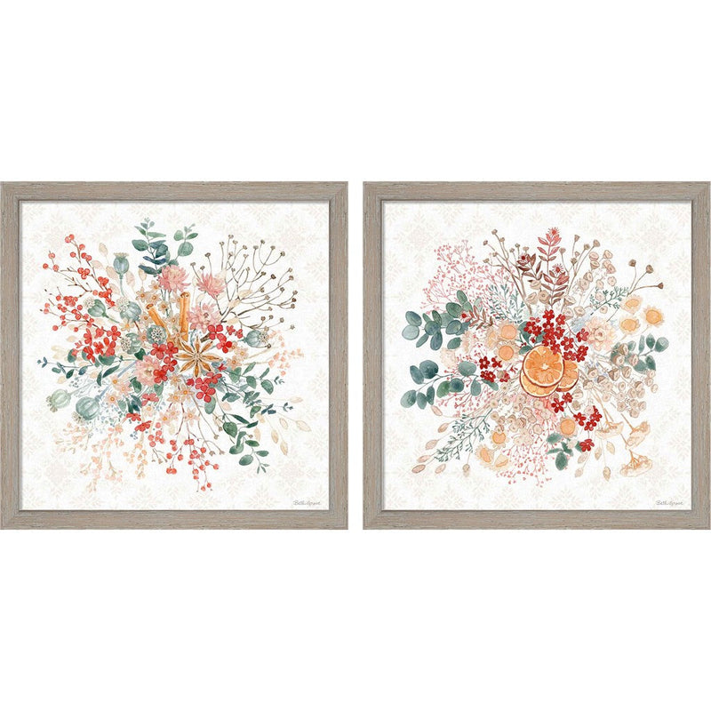Festive Season B by Beth Grove, 2 Piece Rustic White Framed Art Set