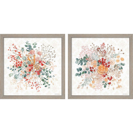 Festive Season B by Beth Grove, 2 Piece Rustic White Framed Art Set