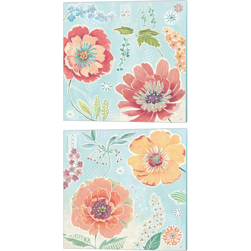Happy Meadow C by Daphne Brissonnet, 2 Piece Canvas Art Set