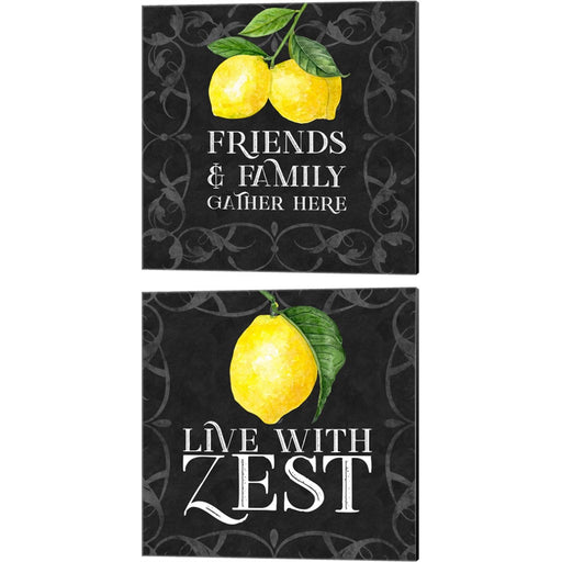 Live with Zest Sentiment by Tara Reed, 2 Piece Canvas Art Set