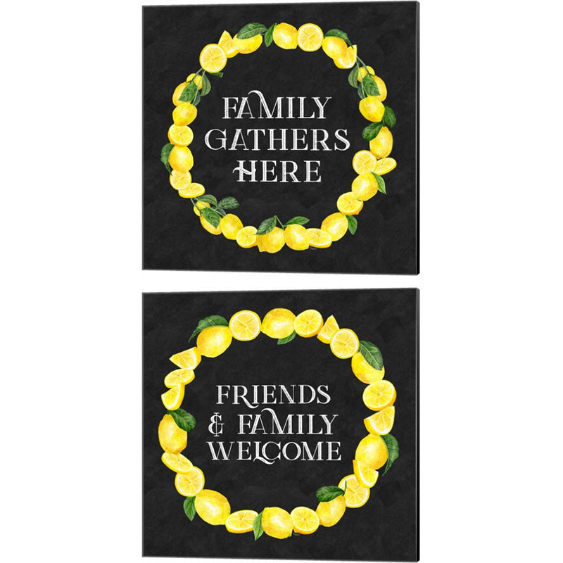 Live with Zest Wreath Sentiment by Tara Reed, 2 Piece Canvas Art Set