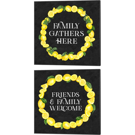 Live with Zest Wreath Sentiment by Tara Reed, 2 Piece Canvas Art Set