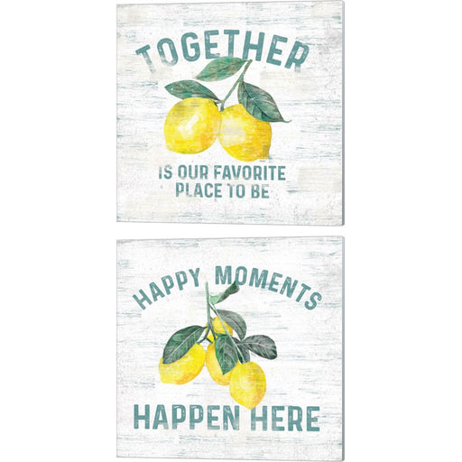 Happy Thoughts on White A by Tara Reed, 2 Piece Canvas Art Set