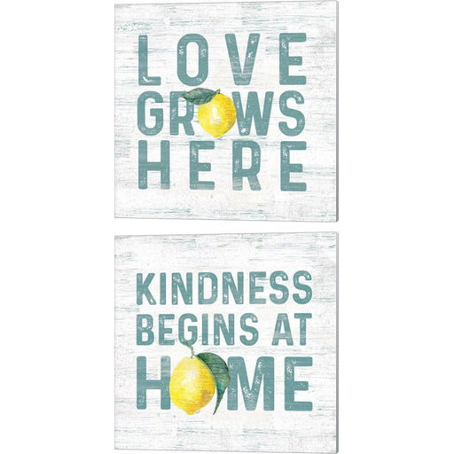 Happy Thoughts on White B by Tara Reed, 2 Piece Canvas Art Set