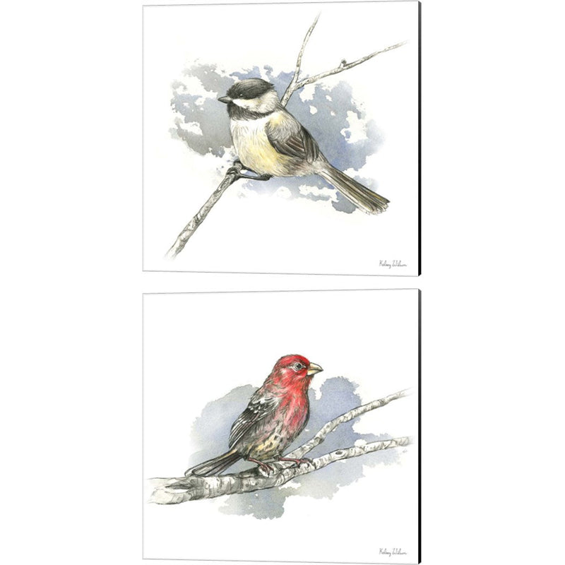 Birds & Branches - Chickadee & House Finch by Kelsey Wilson, 2 Piece Canvas Art Set