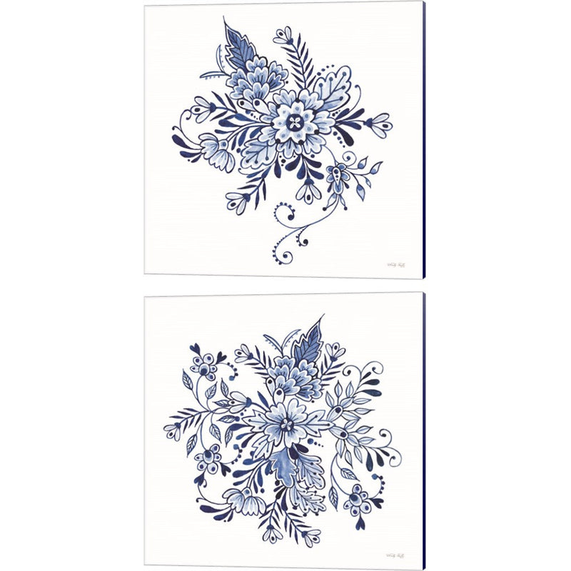 Blue & White Flowers by Cindy Jacobs, 2 Piece Canvas Art Set
