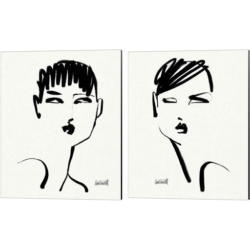 Brush Portrait B by Anne Tavoletti, 2 Piece Canvas Art Set
