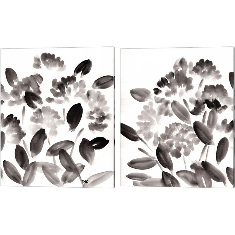 Simple Black Peonies by Marcy Chapman, 2 Piece Canvas Art Set
