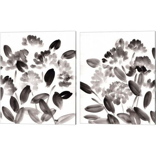 Simple Black Peonies by Marcy Chapman, 2 Piece Canvas Art Set