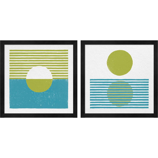 Reflection Green B by Moira Hershey, 2 Piece Black Framed Art Set