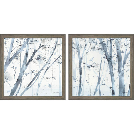 Dancing Leaves by Lisa Audit, 2 Piece Rustic Grey Framed Art Set