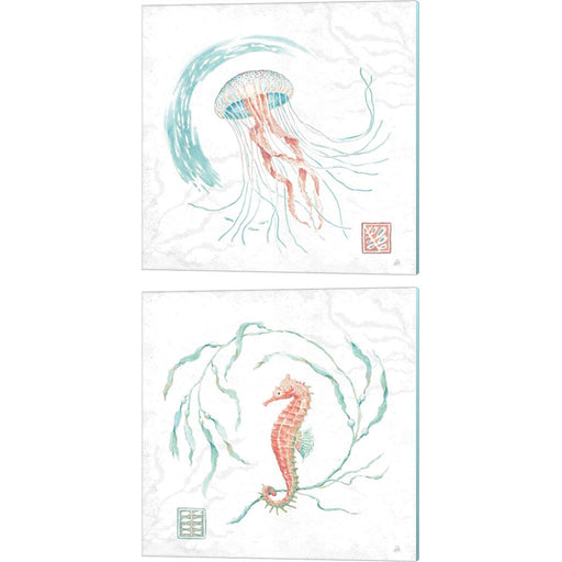 Delicate Sea B by Daphne Brissonnet, 2 Piece Canvas Art Set
