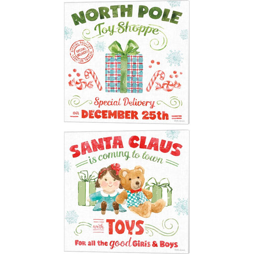 Santa Signs by Beth Grove, 2 Piece Canvas Art Set