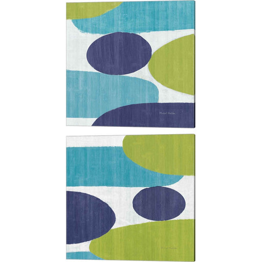 Costa Del Sol Blue Green by Michael Mullan, 2 Piece Canvas Art Set