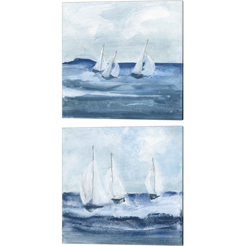 Sailboats A by Chris Paschke, 2 Piece Canvas Art Set