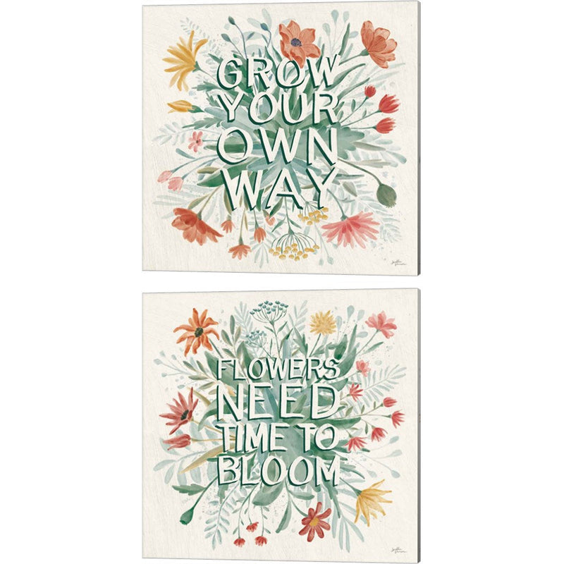 Wildflower Vibes A by Janelle Penner, 2 Piece Canvas Art Set