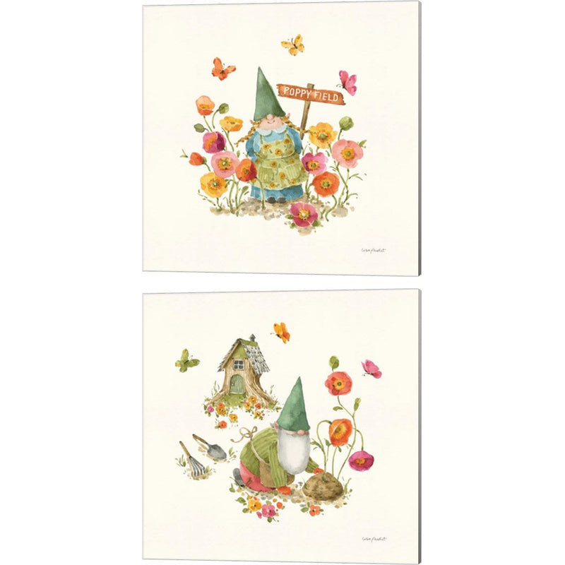 Garden Gnomes by Lisa Audit, 2 Piece Canvas Art Set