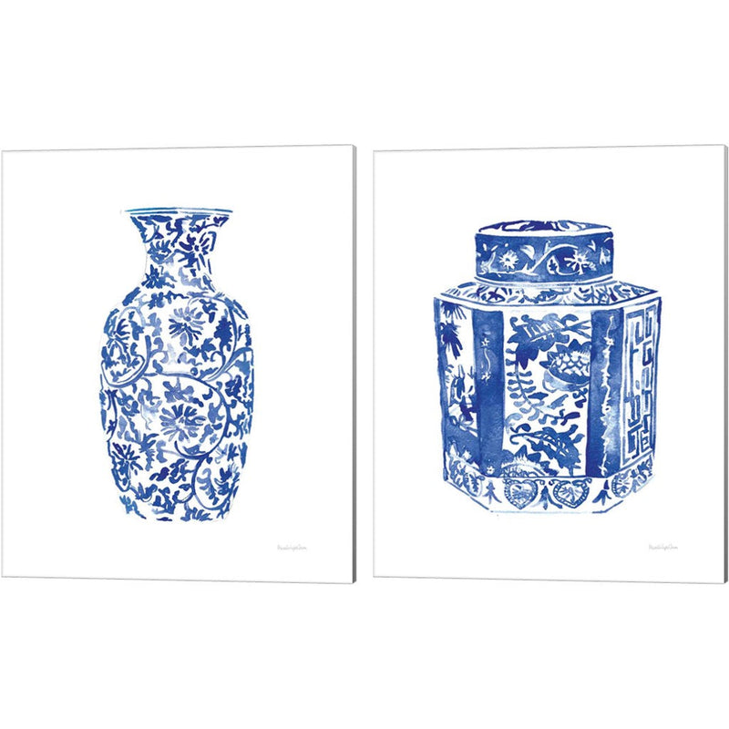Chinoiserie Vase by Mercedes Lopez Charro, 2 Piece Canvas Art Set