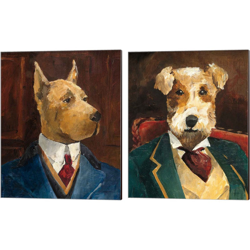 Inspector Dogleash & Edgar Allen Paw by Avery Tillmon, 2 Piece Canvas Art Set