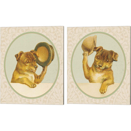 Dog with Hat by Wild Apple Portfolio, 2 Piece Canvas Art Set