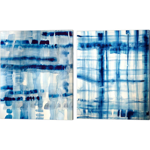 Indigo Stripes by Hope Bainbridge, 2 Piece Canvas Art Set