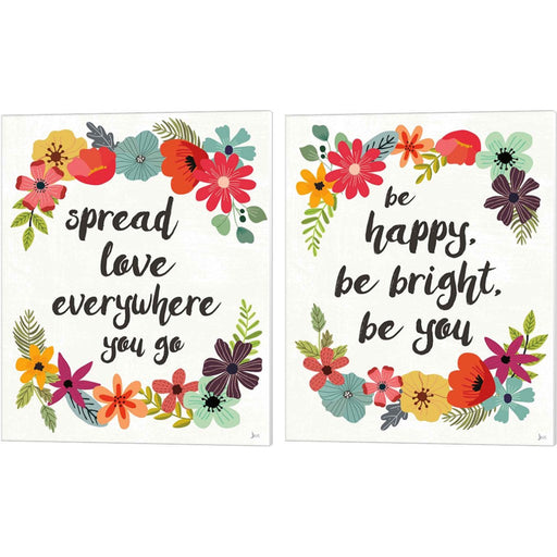 Words and Petals by Jess Aiken, 2 Piece Canvas Art Set