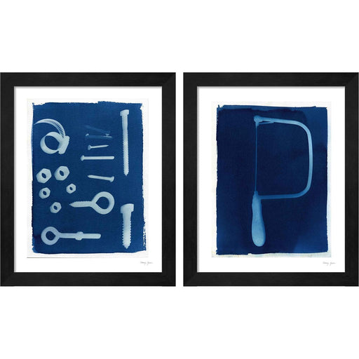 Cyanotype Tools by Nancy Green, 2 Piece Black Framed Art Set