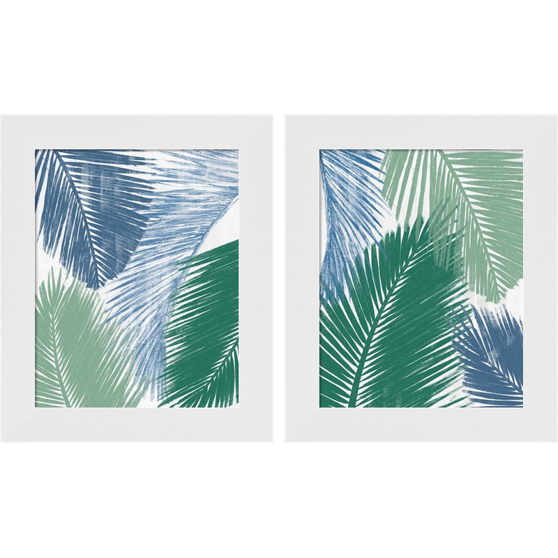 Baru Palm Collage by Patricia Pinto, 2 Piece White Framed Art Set