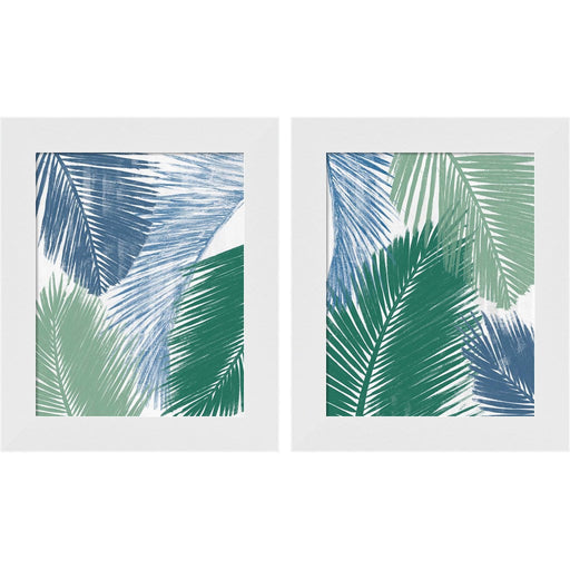 Baru Palm Collage by Patricia Pinto, 2 Piece White Framed Art Set