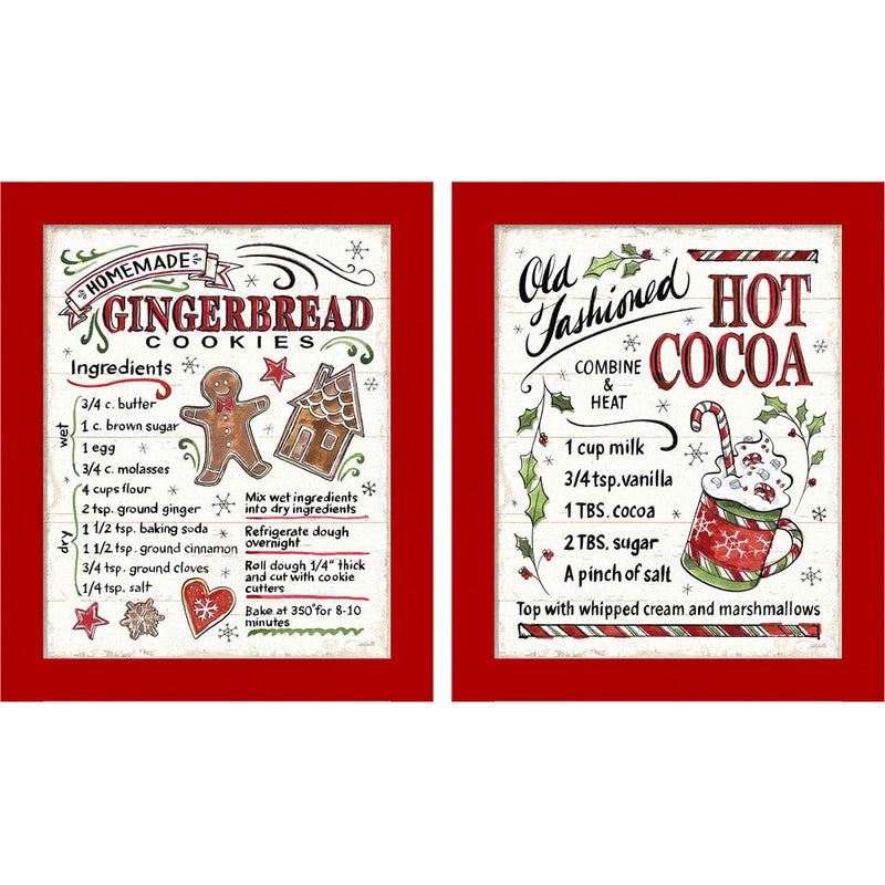 Christmas Treats by Anne Tavoletti, 2 Piece Red Framed Art Set